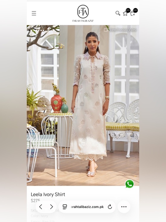 Farah Talib Aziz Dresses & Skirts - FTA NEW Farah Talib aziz leela ivory shirt M